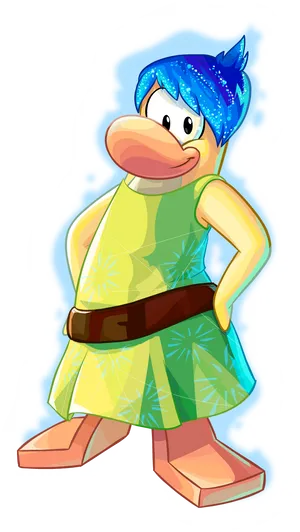 Animated Penguinin Summer Outfit PNG image