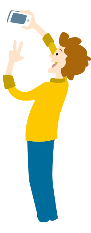 Animated Person Taking Selfie PNG image