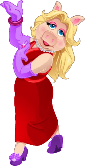 Animated Pig Character Posing