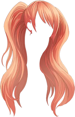 Animated Pink Hair Wig Design PNG image