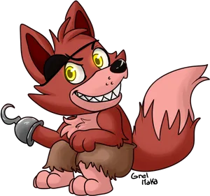 Animated Pirate Fox Character PNG image