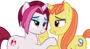 Animated Ponies Blushing Friendship PNG image