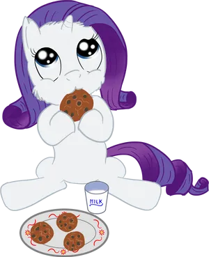 Animated Pony Eating Cookies PNG image