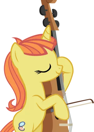 Animated Pony Playing Cello PNG image