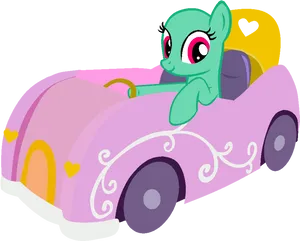 Animated Ponyin Pink Car PNG image