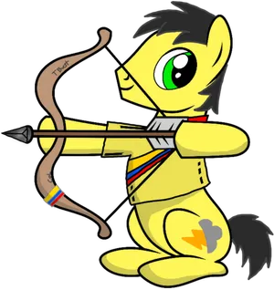 Animated Ponywith Bowand Arrow PNG image