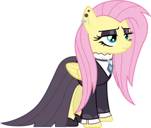 Animated Ponywith Piercingand Cape PNG image