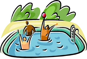 Animated Poolside Fun PNG image