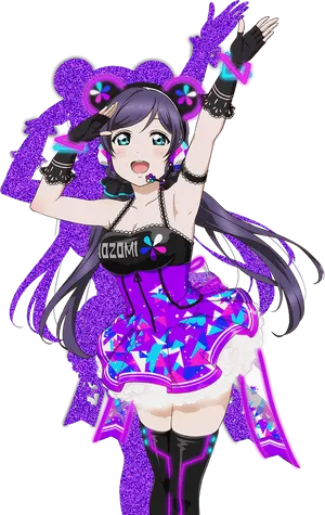 Animated Pop Star Performance PNG image