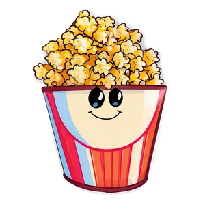 Animated Popcorn Bucket Character PNG 06132024