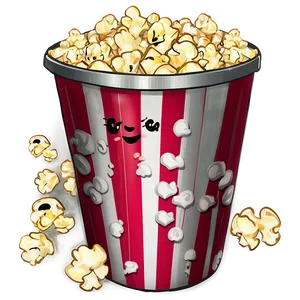 Animated Popcorn Bucket Character PNG 51