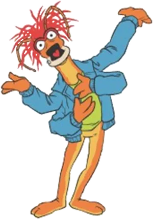 Animated Prawn Character Dancing PNG image