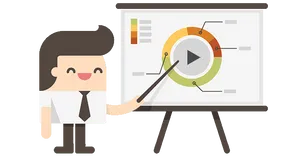 Animated Presentation Chart Explainer PNG image