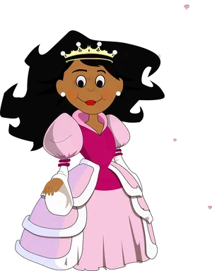 Animated Princess With Crown PNG