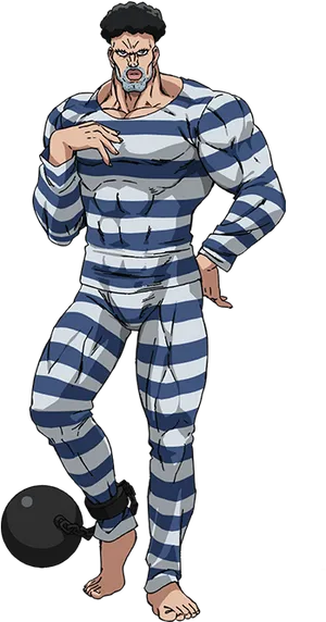 Animated Prisoner Standing Strong PNG image