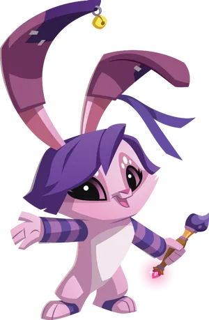 Animated Purple Bunny Animal Jam PNG image