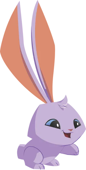 Animated Purple Bunny Cartoon PNG image