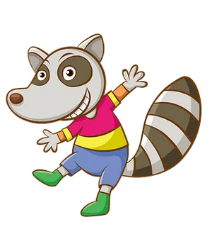 Animated Raccoon Character Jumping