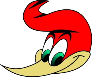 Animated Red Crested Character PNG