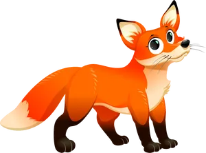 Animated Red Fox Illustration PNG