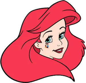 Animated Red Haired Girl Portrait PNG image