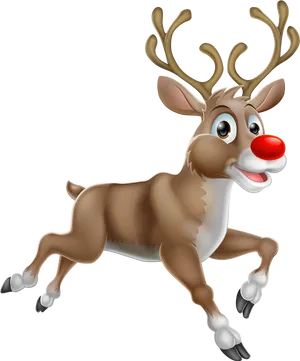 Animated Red Nosed Reindeer PNG image