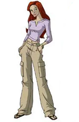 Animated Redhead Character Casual Outfit.png PNG image