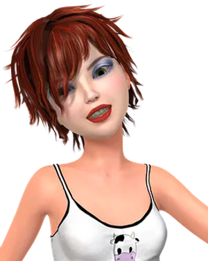 Animated Redhead Female Character