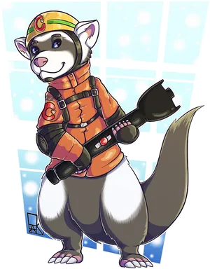 Animated Rescue Ferret Character PNG image