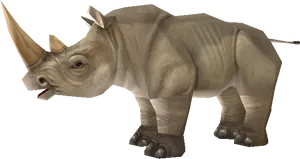 Animated Rhinoceros Profile PNG image