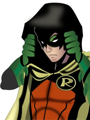 Animated Robin Hero Pose PNG image