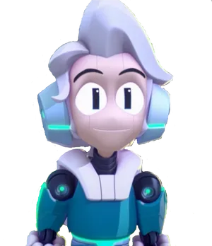 Animated Robot Character Smiling PNG image