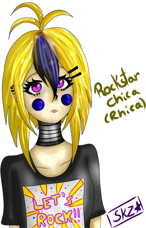 Animated Rockstar Chica Fanart PNG image