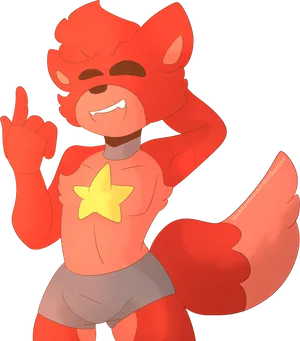 Animated Rockstar Fox Character PNG image