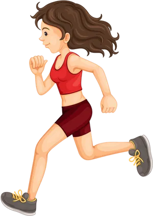 Animated Running Woman Illustration PNG