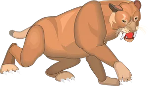 Animated Saber Toothed Cat Illustration