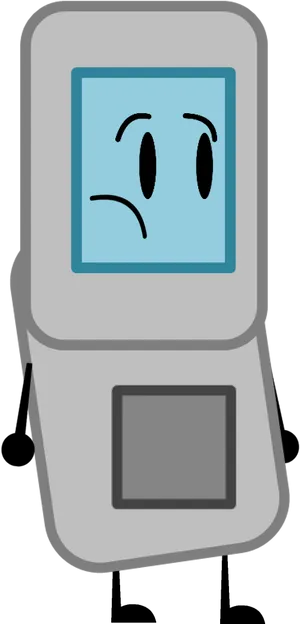 Animated Sad Mobile Phone Character PNG image
