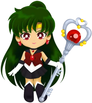 Animated Sailor Guardianwith Staff PNG image