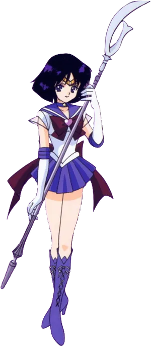 Animated Sailor Warriorwith Staff PNG image