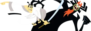Animated Samuraiin Action PNG image