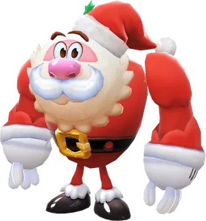 Animated Santa Character Cartoon PNG