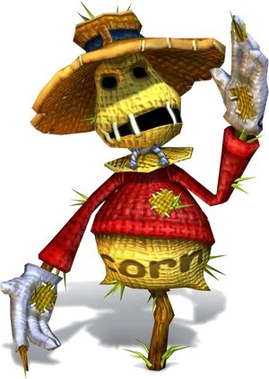 Animated Scarecrow Character PNG image