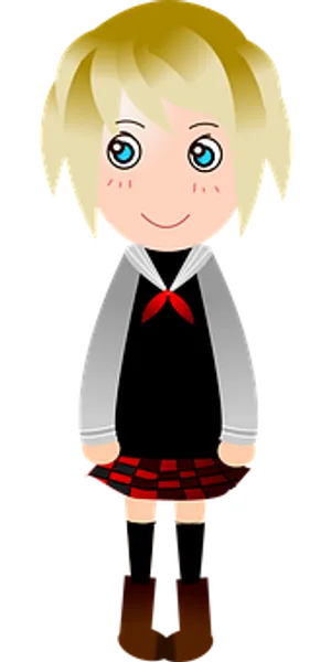 Animated Schoolgirl Character