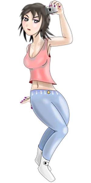 Animated Selfie Pose Female Character