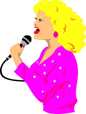 Animated Singer With Microphone PNG image