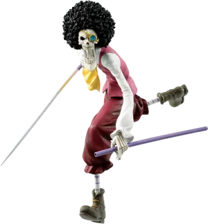 Animated Skeleton Swordsman Figure