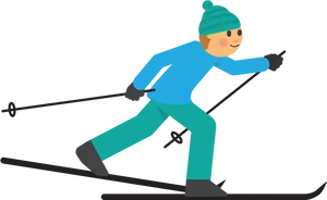 Animated Skierin Action PNG image