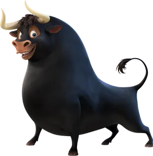 Animated Smiling Bull Character