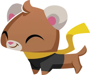 Animated Smiling Ferret Cartoon PNG