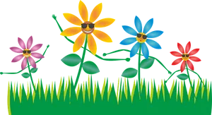 Animated Smiling Flowers
